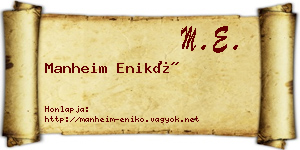 Manheim Enikő névjegykártya